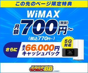 GMOとくとくBB WiMAX